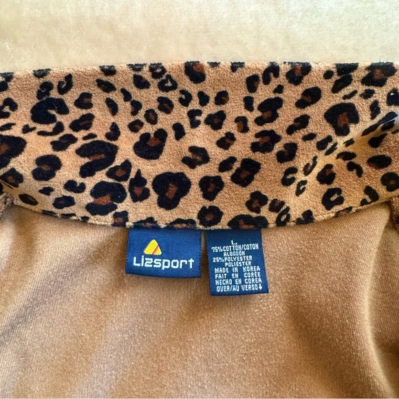Vintage Leopard-Print LizSport Button-Up Top - Picture 5 of 7